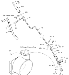Chute Rod Diagram and Parts List for 622505X105A 2004 Briggs and Stratton Snow Blower